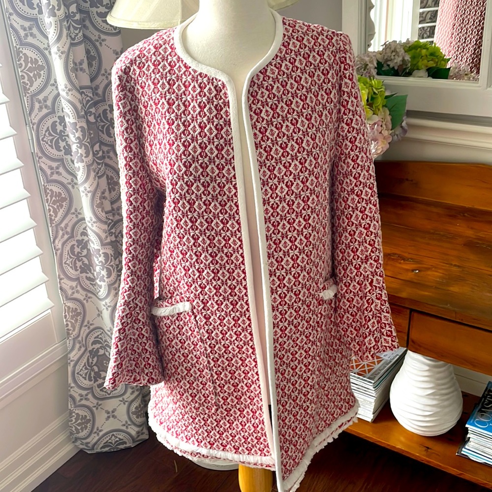 Zara Ladies Brocade Car Coat ~ XXL ~ Spring Jacket ~ 14